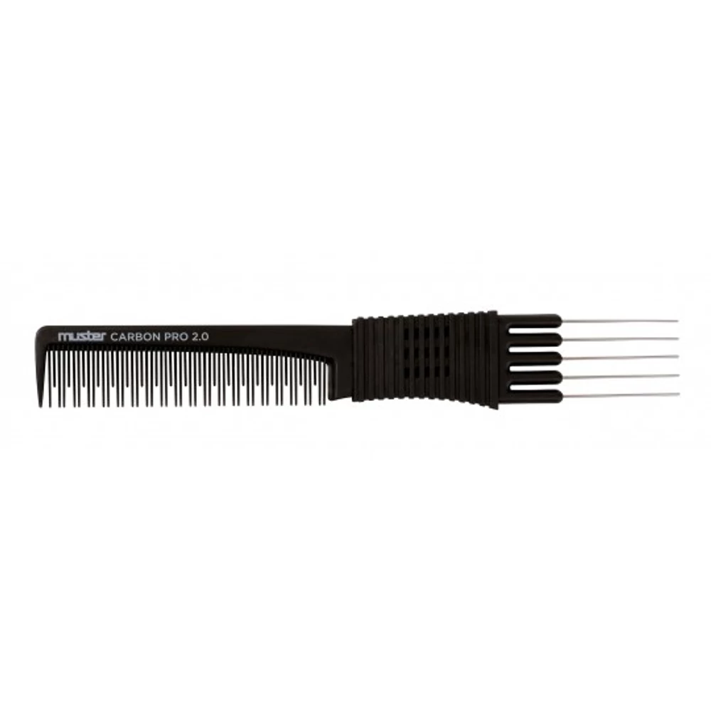 Carbon Pro fém villás fésű