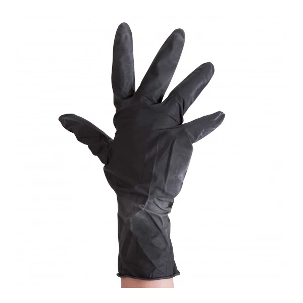 Fekete latex kesztyű L-es